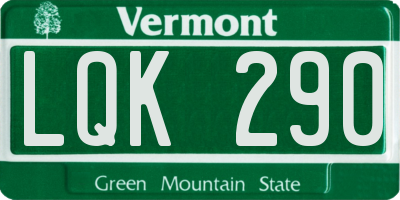 VT license plate LQK290