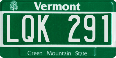 VT license plate LQK291