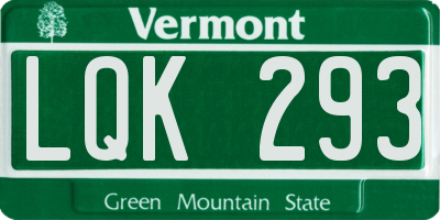 VT license plate LQK293