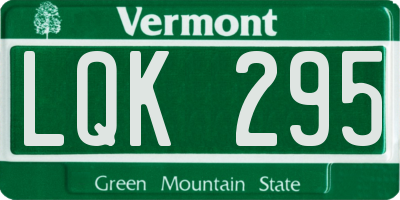 VT license plate LQK295