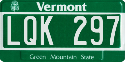 VT license plate LQK297