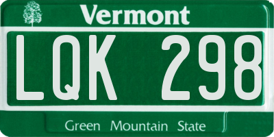 VT license plate LQK298