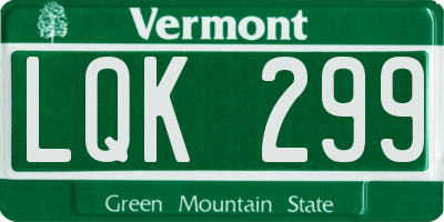 VT license plate LQK299