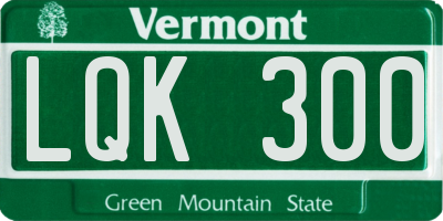 VT license plate LQK300