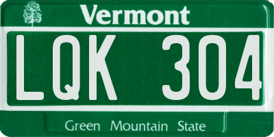 VT license plate LQK304