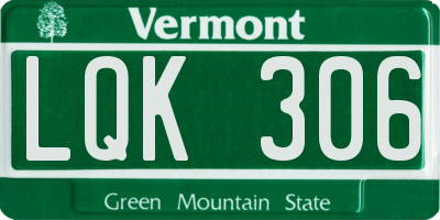 VT license plate LQK306