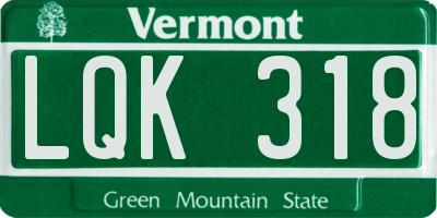 VT license plate LQK318
