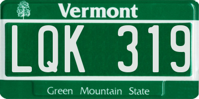 VT license plate LQK319