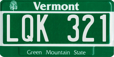 VT license plate LQK321