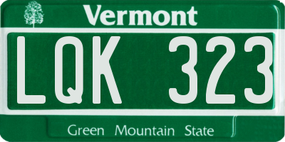 VT license plate LQK323