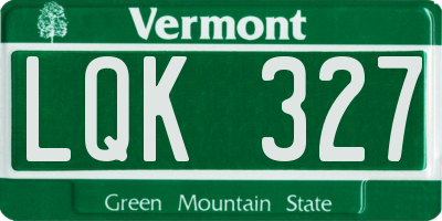VT license plate LQK327