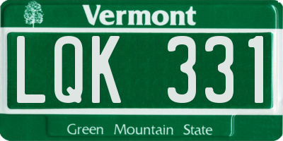 VT license plate LQK331