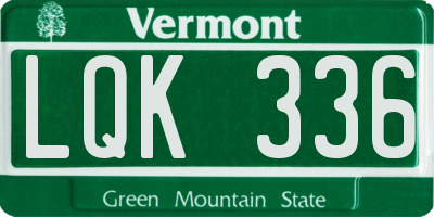 VT license plate LQK336