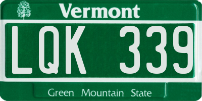 VT license plate LQK339