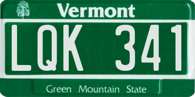 VT license plate LQK341