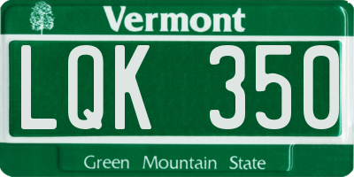 VT license plate LQK350