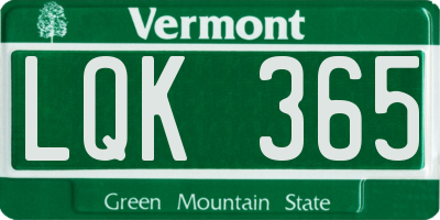 VT license plate LQK365