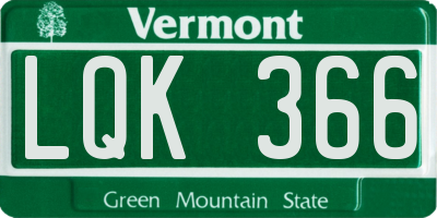 VT license plate LQK366