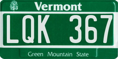VT license plate LQK367
