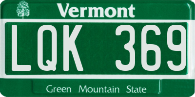 VT license plate LQK369