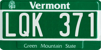 VT license plate LQK371