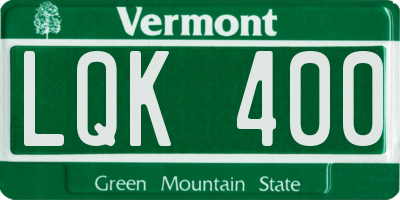 VT license plate LQK400