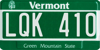 VT license plate LQK410