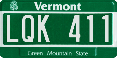 VT license plate LQK411