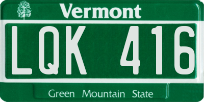 VT license plate LQK416