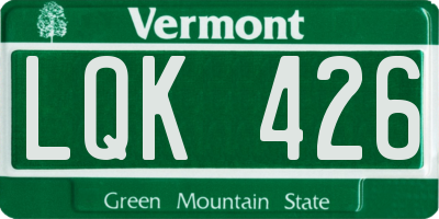 VT license plate LQK426
