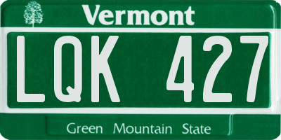 VT license plate LQK427