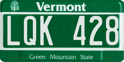 VT license plate LQK428