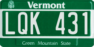 VT license plate LQK431
