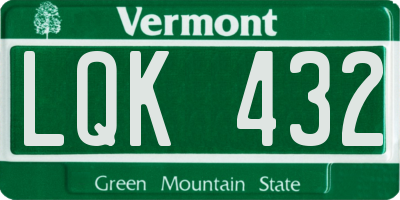 VT license plate LQK432