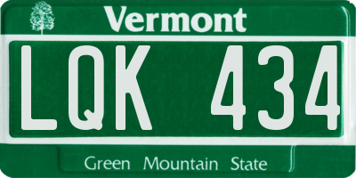 VT license plate LQK434