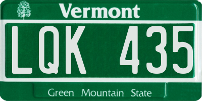 VT license plate LQK435