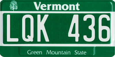 VT license plate LQK436