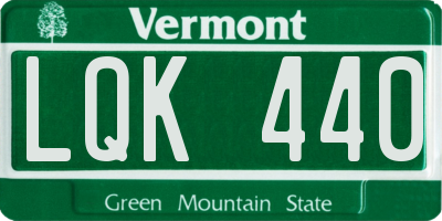 VT license plate LQK440