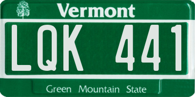 VT license plate LQK441