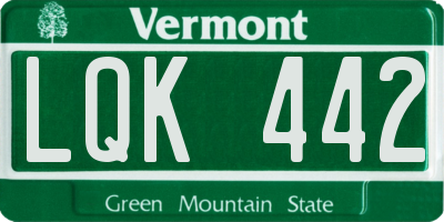 VT license plate LQK442