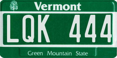 VT license plate LQK444