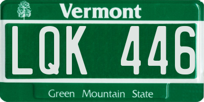 VT license plate LQK446