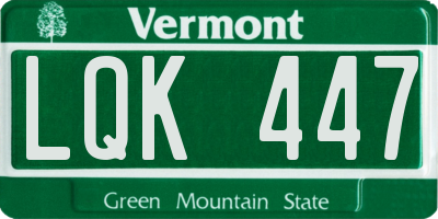 VT license plate LQK447