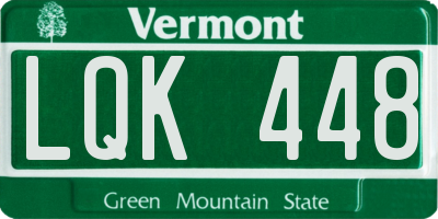 VT license plate LQK448