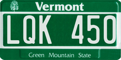 VT license plate LQK450