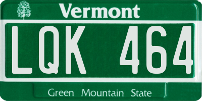 VT license plate LQK464
