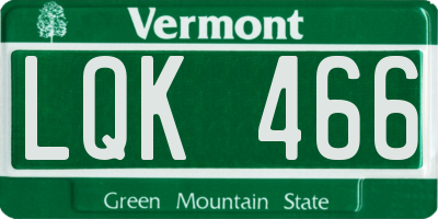 VT license plate LQK466