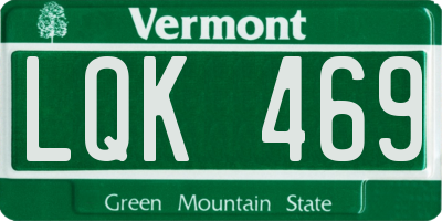 VT license plate LQK469