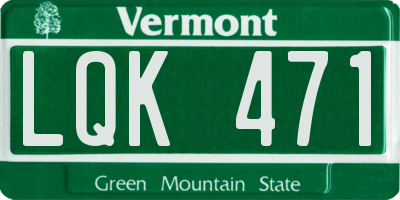 VT license plate LQK471