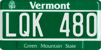 VT license plate LQK480